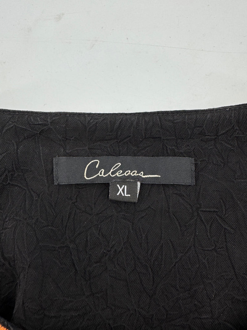 Caleoaa Black Embroidered Top