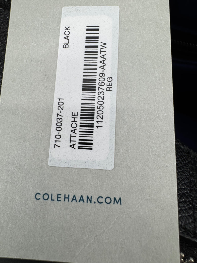 Cole Haan / American Airlines Black Pebble Leather Messenger Bag New