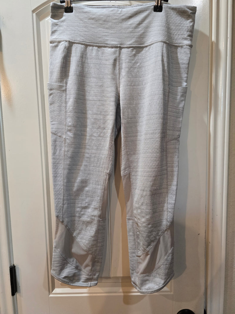 ATHLETA Gray Pockets Mesh Legging Size Large