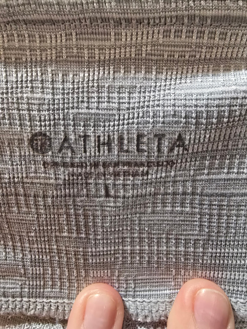 ATHLETA Gray Pockets Mesh Legging Size Large