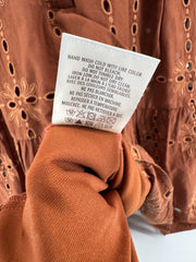 Eva Franco Brown Eyelet Dress Size M