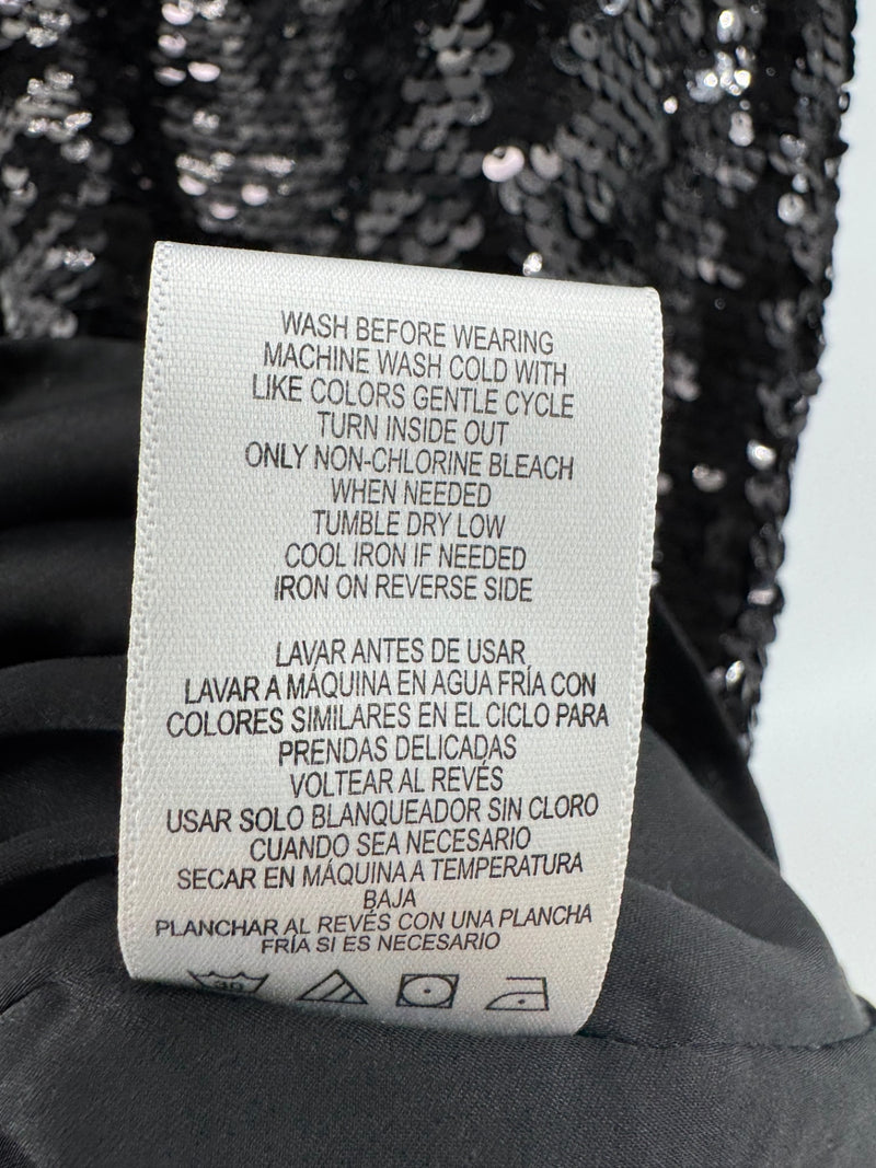EVERY Black Sequins Button Up Dress Size M