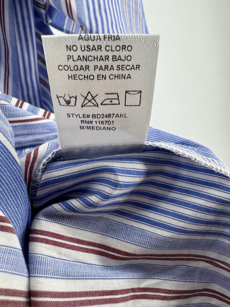 Karlie Blue/Brown Striped Button Up Dress Size M