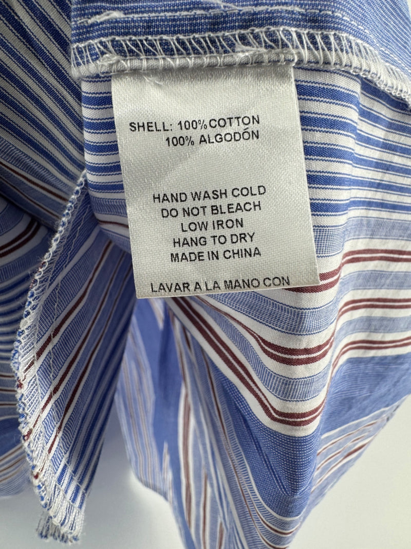 Karlie Blue/Brown Striped Button Up Dress Size M