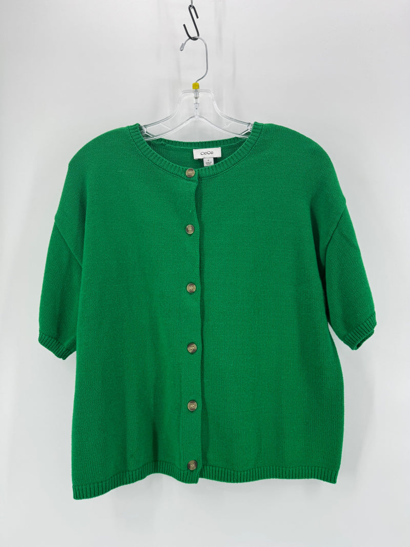 CeCe Green Cardigan Size M