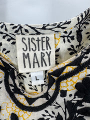 Sister Mary Black/Yellow Floral Dress Size LG