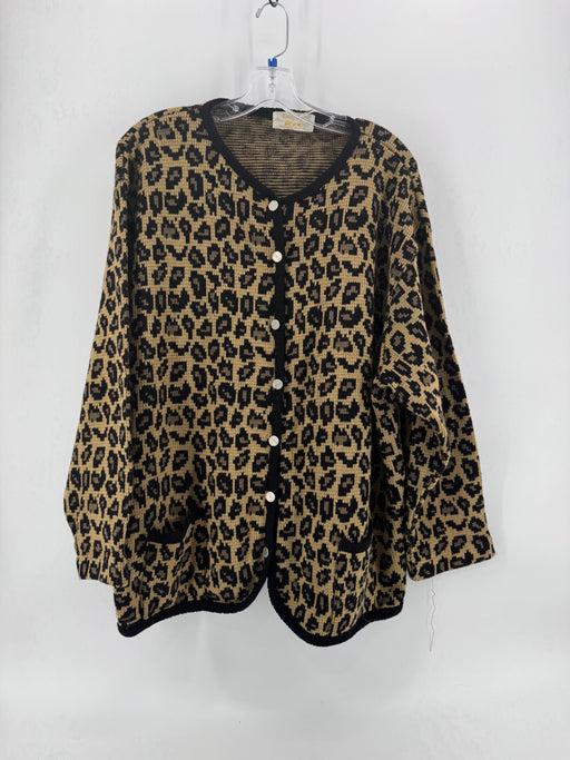Tally-Ho Leopard Print Cardigan Size XL