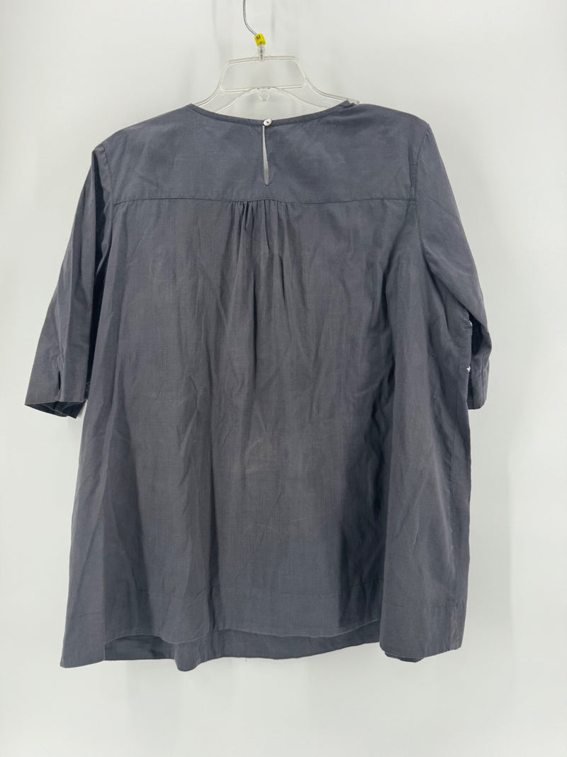 Ivy Jane Gray Embroidered Top Size M