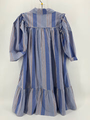 Karlie Blue/Brown Striped Button Up Dress Size M