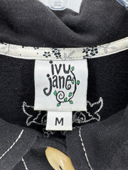 Ivy Jane Black Embroidered Coat Size M