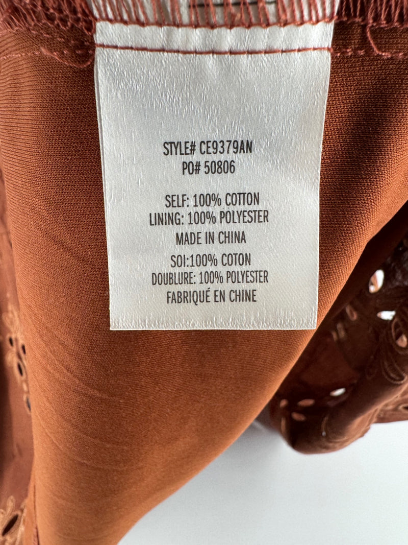 Eva Franco Brown Eyelet Dress Size M