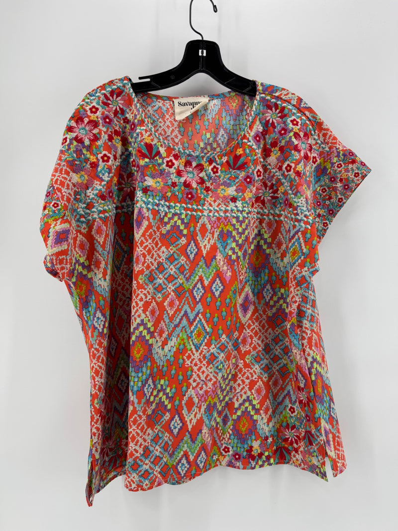 Savanna Jane Embroidered Top Size XL