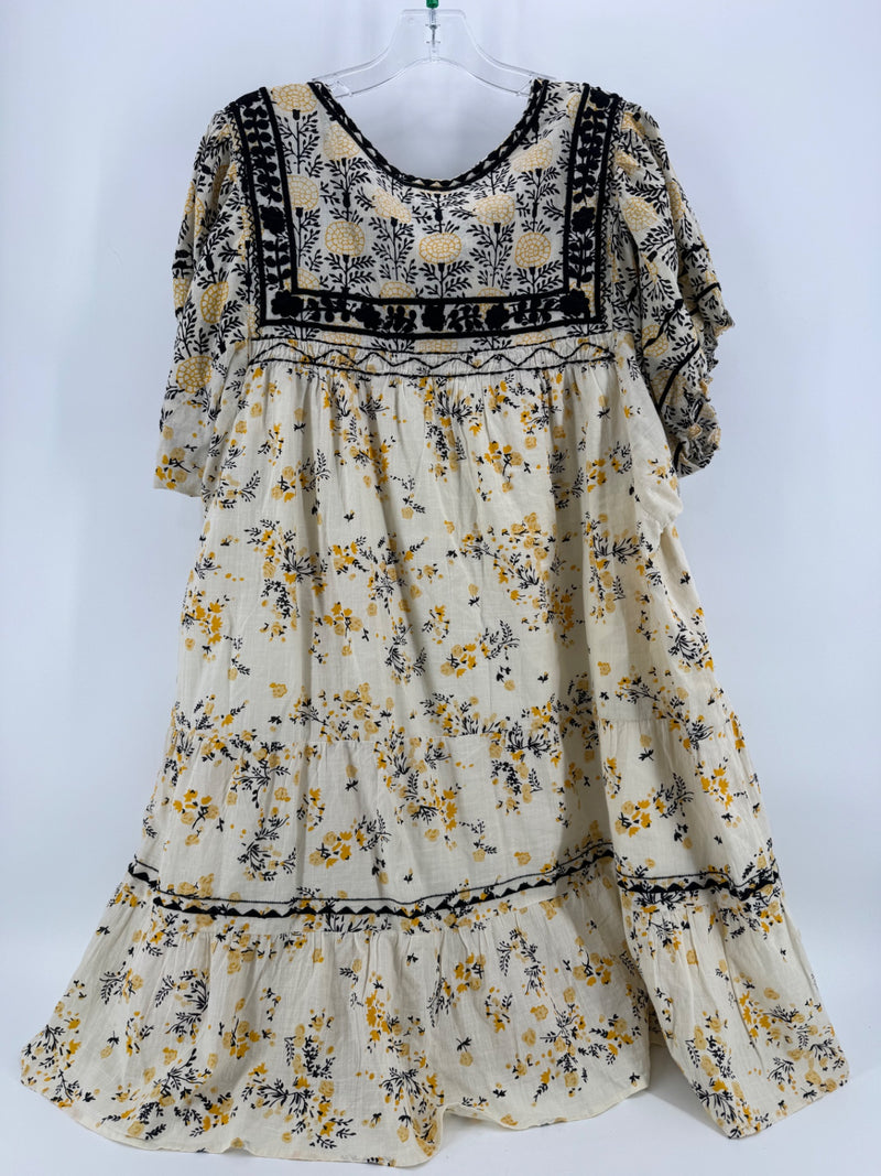 Sister Mary Black/Yellow Floral Dress Size LG
