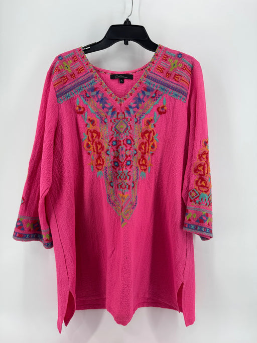 Caleooa Pink Embroidered Tunic Size XL
