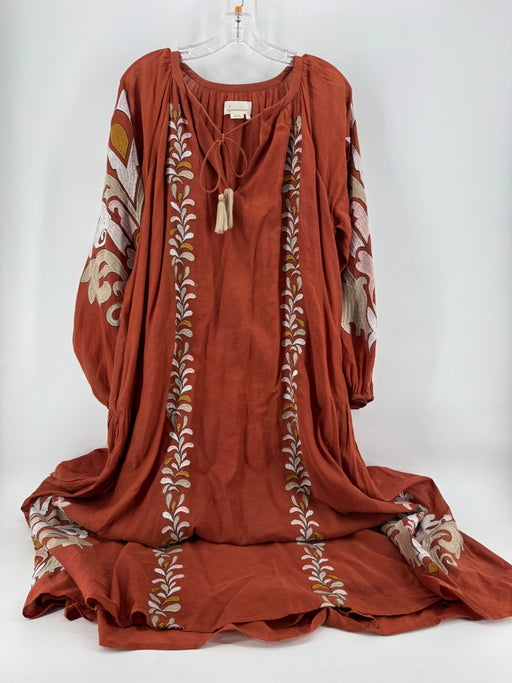 Anthropologie Rust Boho Maxi Dress Size SM