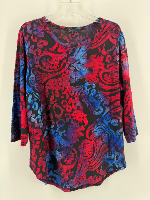 Caleooa Blue/Red Stripe Top Size L