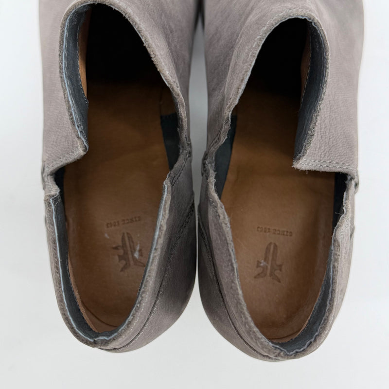 Frye Gray Leather Ankle Boots Size 6.5
