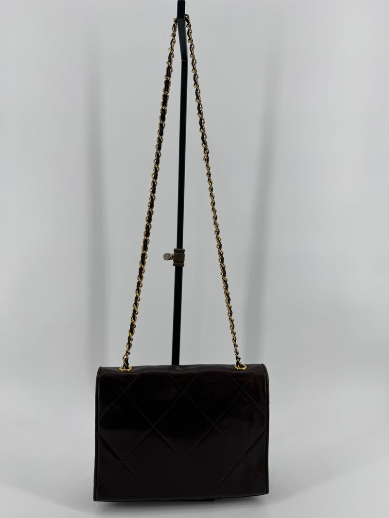 Chanel Brown Quilted Chain Shoulder Bag