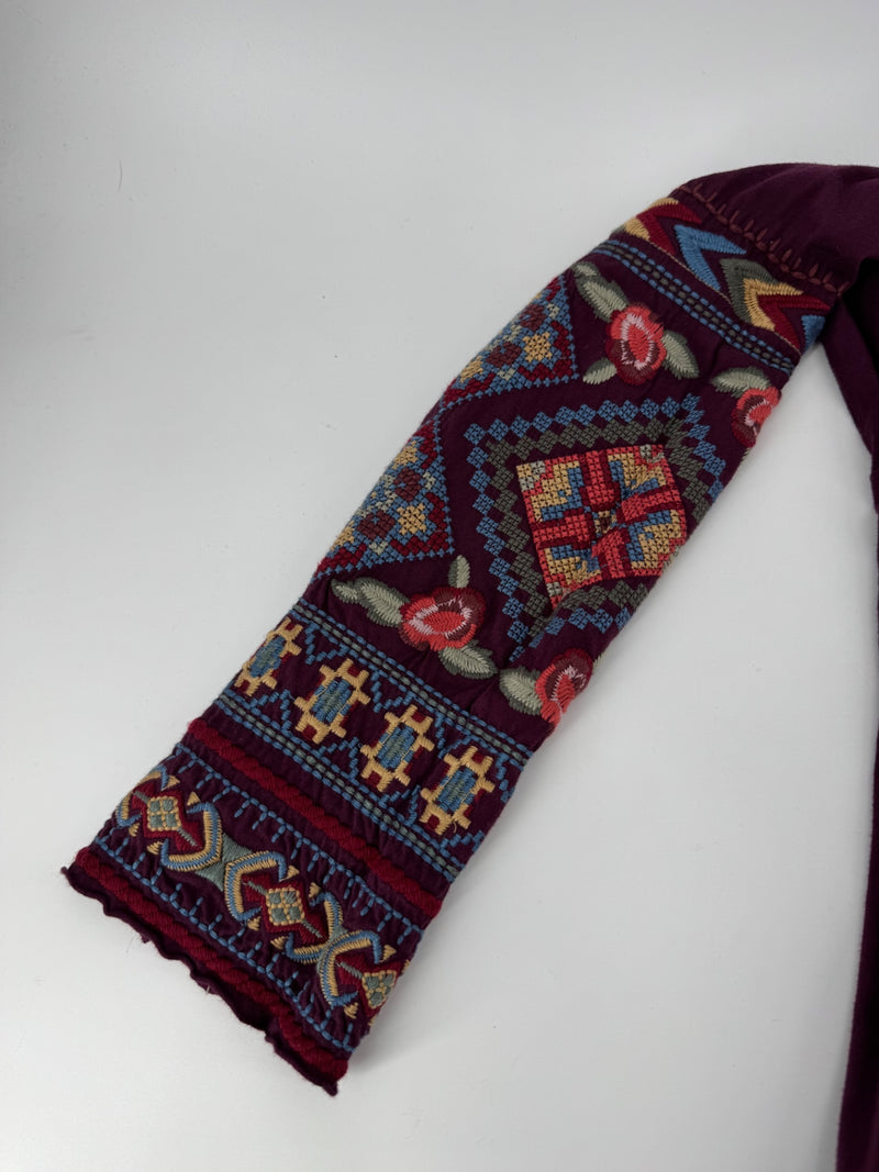 JW Los Angeles Purple Embroidered Cardigan Size SM