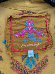 JW Los Angeles Yellow Embroidered Cardigan Size SM