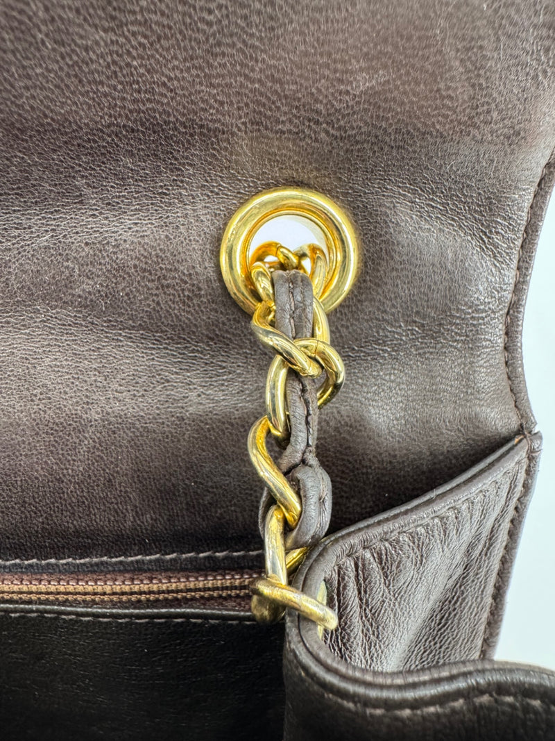 Chanel Brown Quilted Chain Shoulder Bag