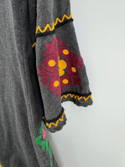 Ivy Jane Gray Embroidered Cardigan Size XS