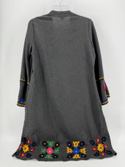 Ivy Jane Gray Embroidered Cardigan Size XS