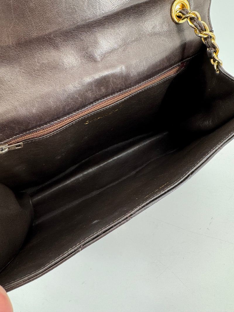 Chanel Brown Quilted Chain Shoulder Bag