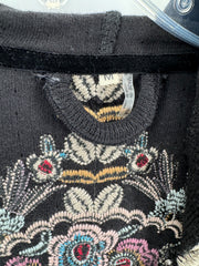 Paparazzi Black Waffle Embroidered Jacket Size M