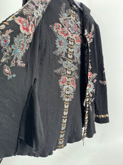 Paparazzi Black Waffle Embroidered Jacket Size M