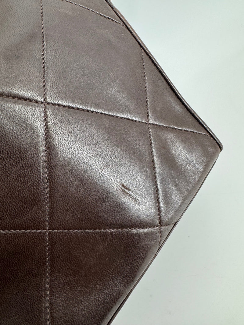 Chanel Brown Quilted Chain Shoulder Bag