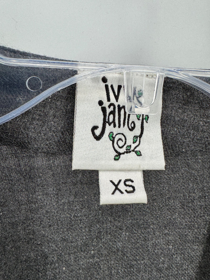Ivy Jane Gray Embroidered Cardigan Size XS