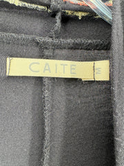 Caite Black Floral Embroidered Cardigan Size M