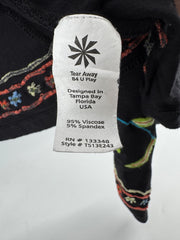Caite Black Floral Embroidered Cardigan Size M