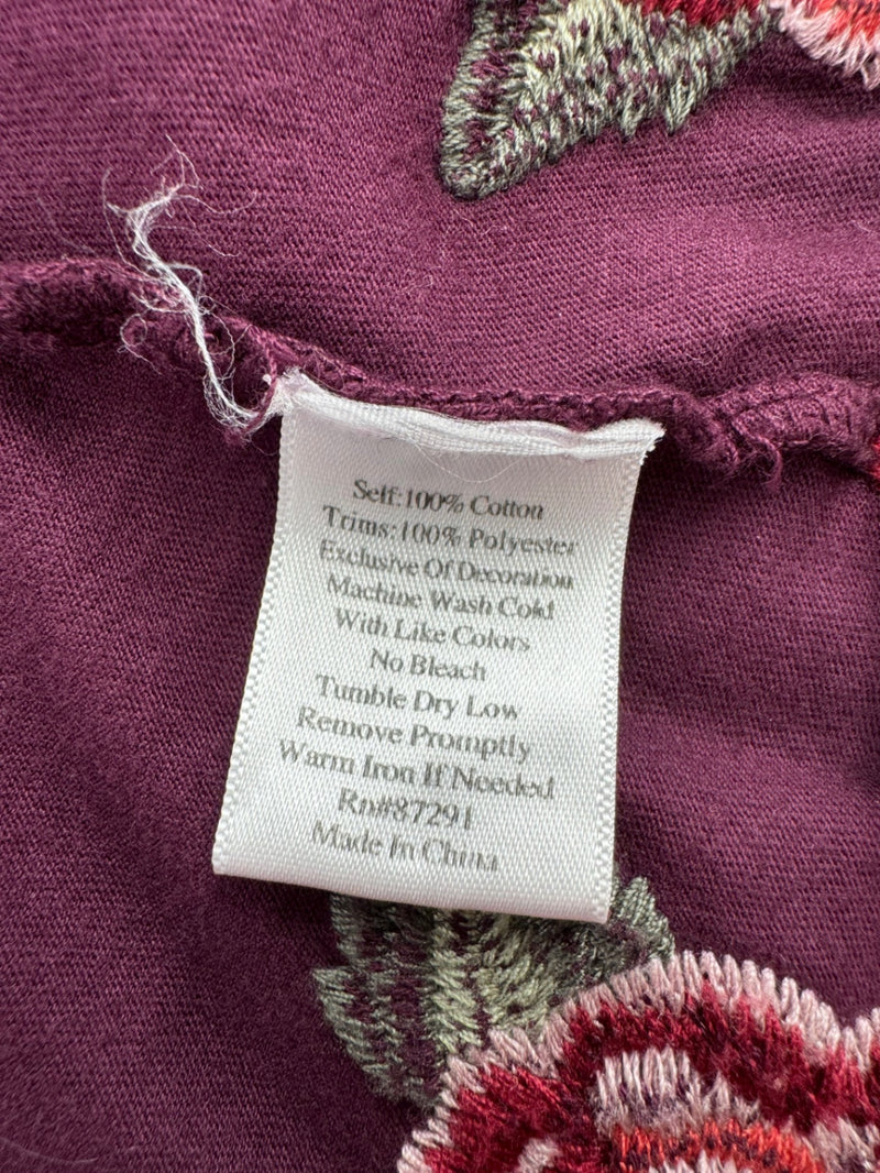 JW Los Angeles Purple Embroidered Cardigan Size SM