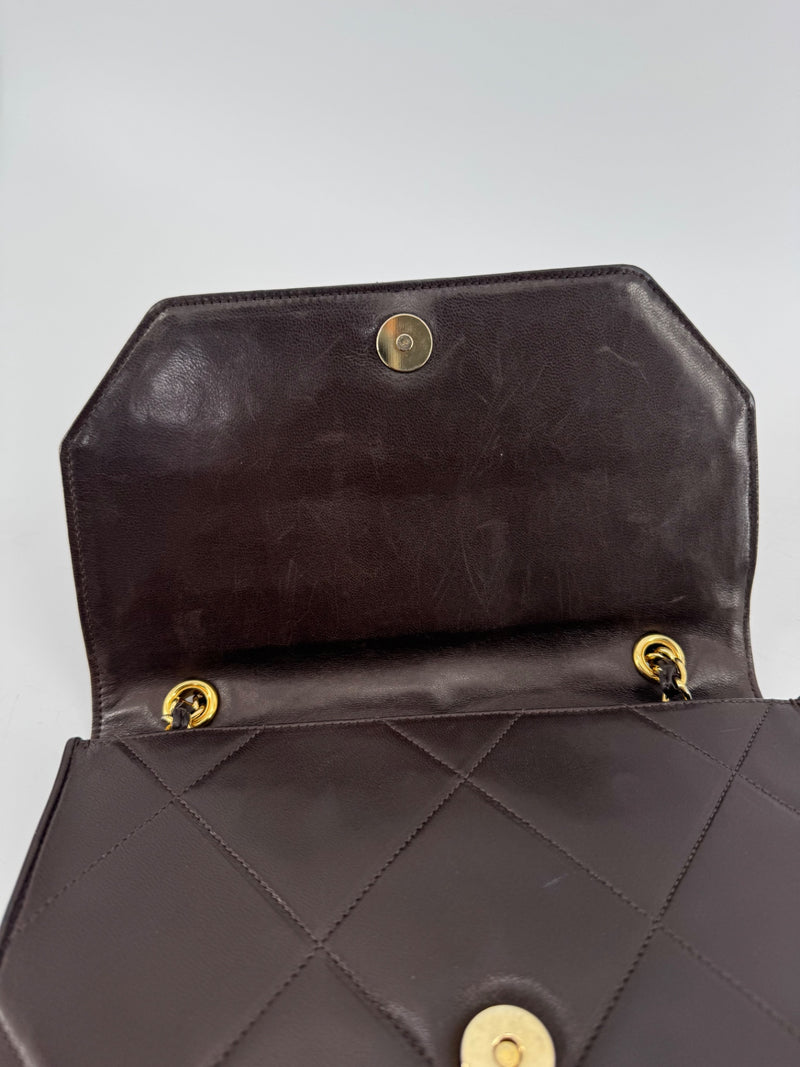 Chanel Brown Quilted Chain Shoulder Bag