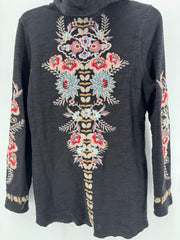 Paparazzi Black Waffle Embroidered Jacket Size M