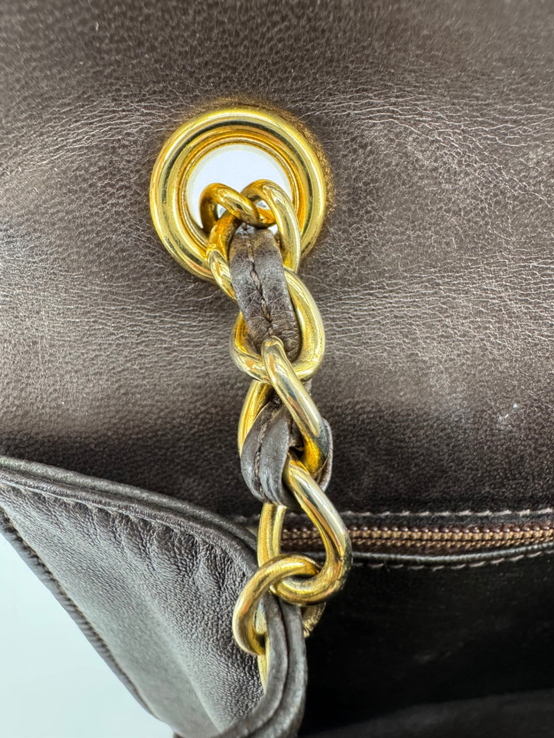 Chanel Brown Quilted Chain Shoulder Bag