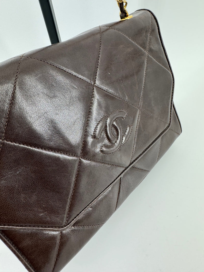 Chanel Brown Quilted Chain Shoulder Bag