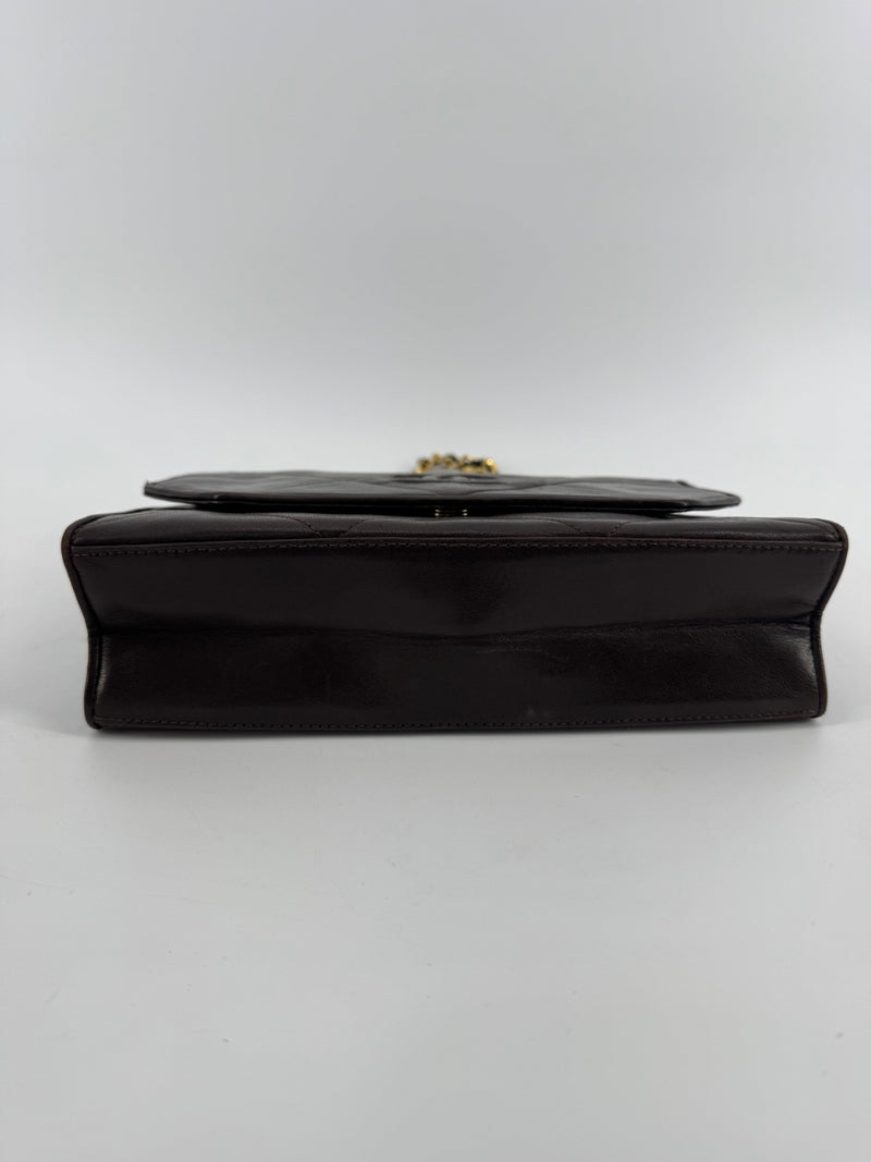 Chanel Brown Quilted Chain Shoulder Bag