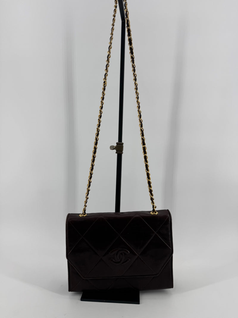 Chanel Brown Quilted Chain Shoulder Bag