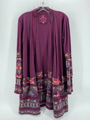 JW Los Angeles Purple Embroidered Cardigan Size SM
