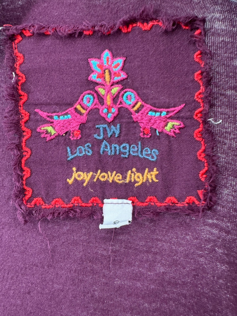 JW Los Angeles Purple Embroidered Cardigan Size SM