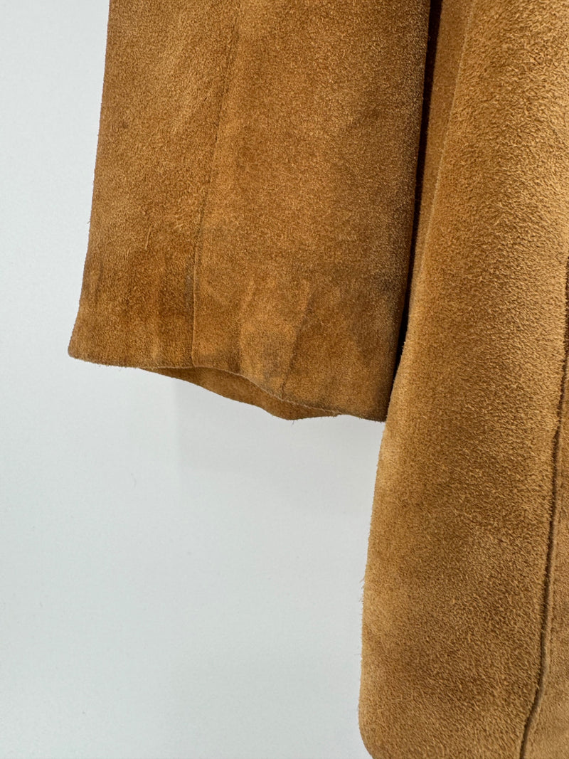 Marc New York Brown Suede Button Up Coat Size LG
