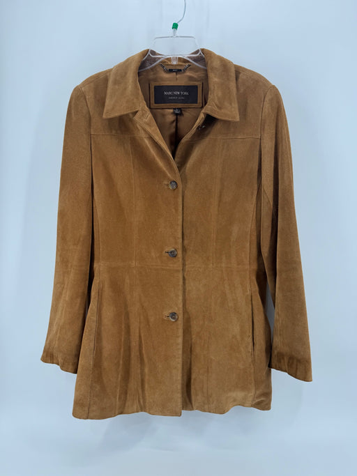 Marc New York Brown Suede Button Up Coat Size LG