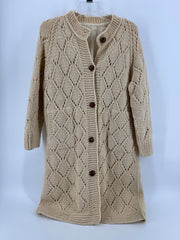 Unbranded Cream Knit Long Cardigan Size LG