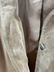 Marc New York Brown Suede Button Up Coat Size LG