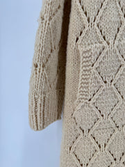 Unbranded Cream Knit Long Cardigan Size LG