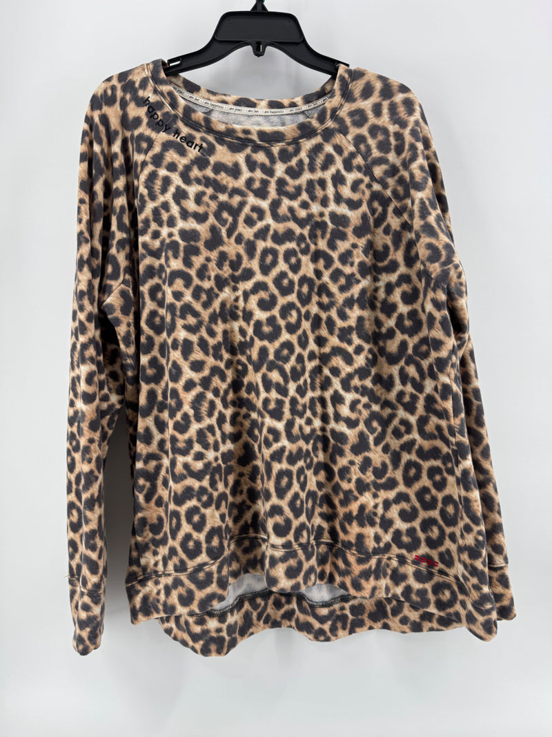 Peace Love World Leopard Print Sweater