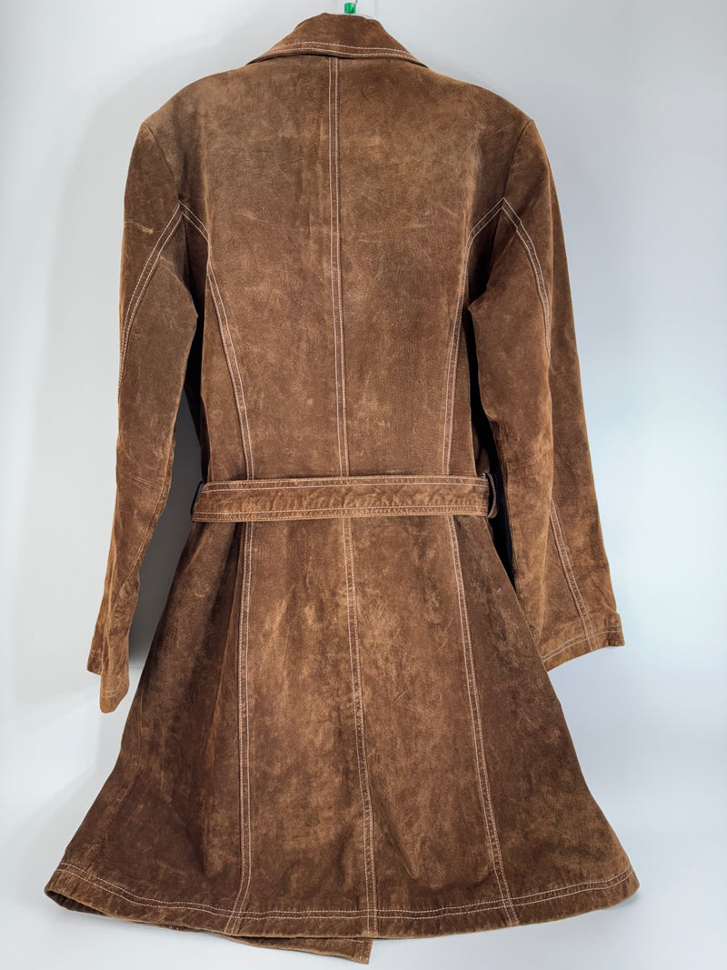 Wilsons Leather Maxima Trench Coat Size LG
